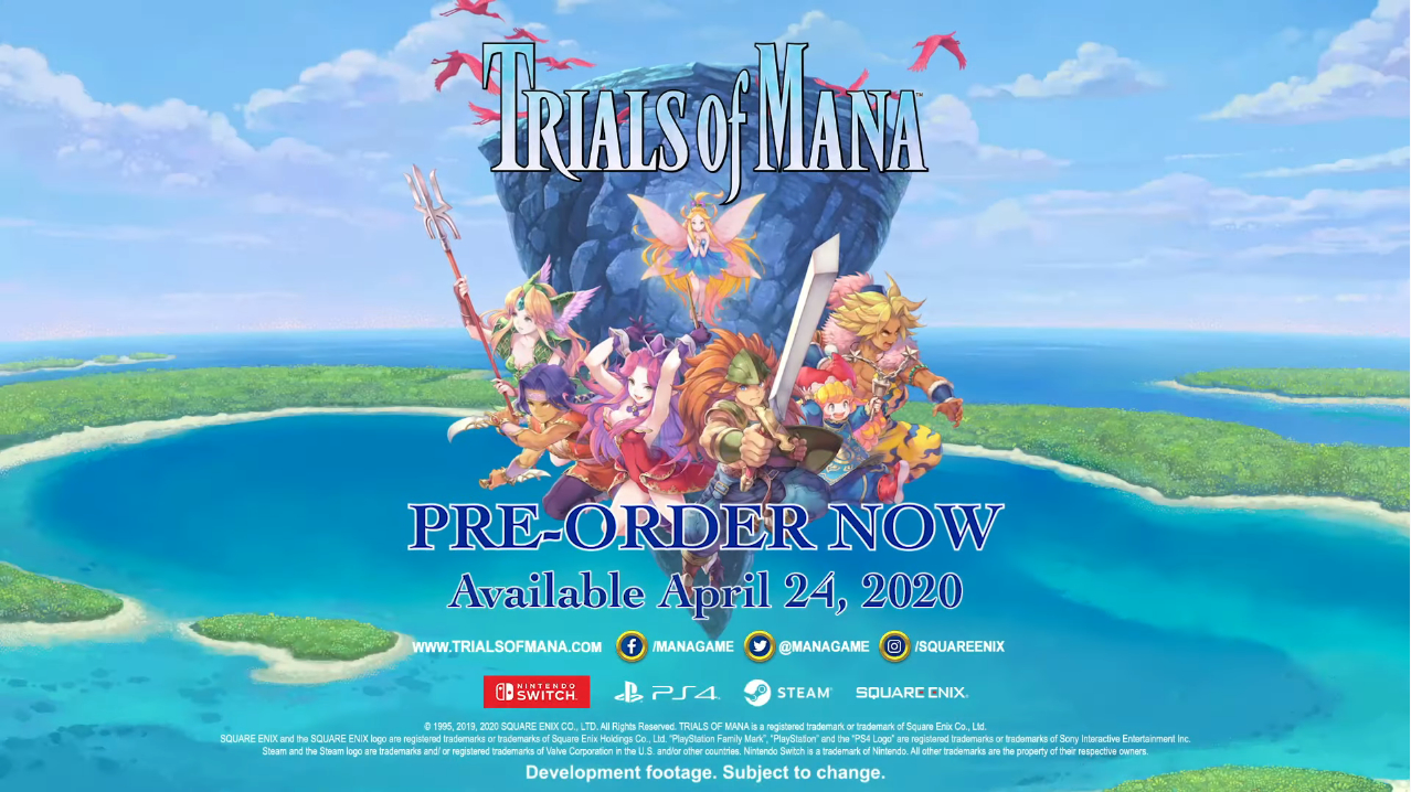 聖剣伝説3 Trials Of Mana の海外ゲームプレイトレーラーが公開