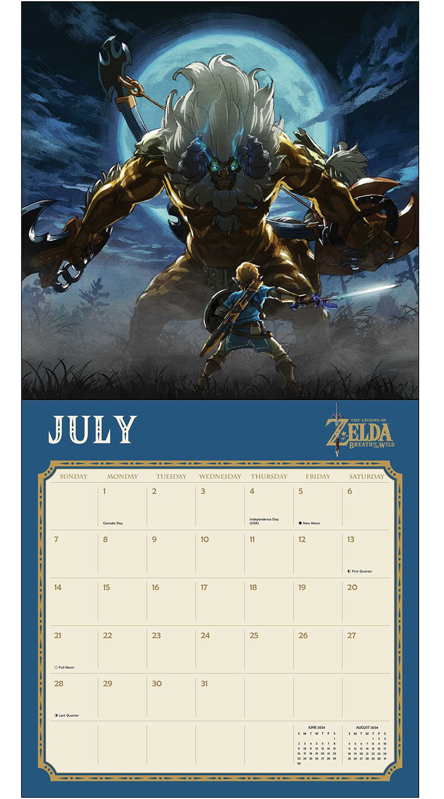 『Legend of Zelda 2024 Wall Calendar』が海外向けに2023年9月頃に発売！ Nintendo