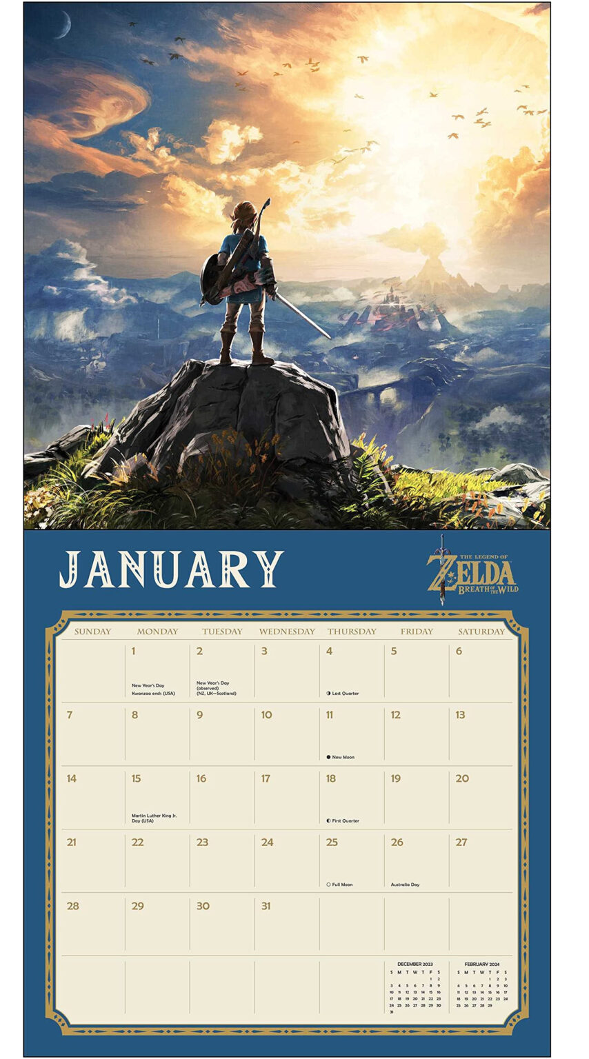 『Legend of Zelda 2024 Wall Calendar』が海外向けに2023年9月頃に発売！ Nintendo